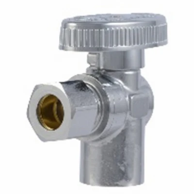 Quarter Turn Angle Valve, Copper Sweat 1/2 X 3/8 Inch, Brass Construction