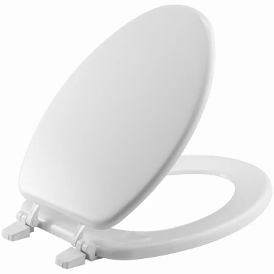 Elongated Toilet Seat, White Molded Wood