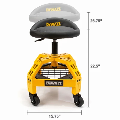 Adjustable Height Shop Stool with 360 Degree Swivel and Casters for Mobility