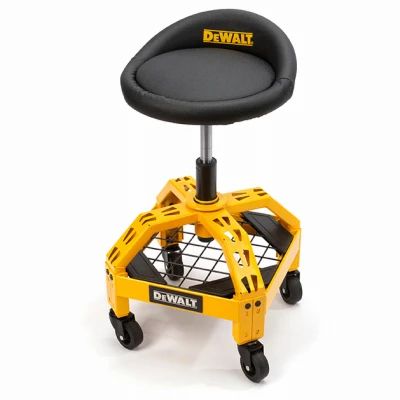 Adjustable Shop Stool On Casters, 360-Degree Swivel