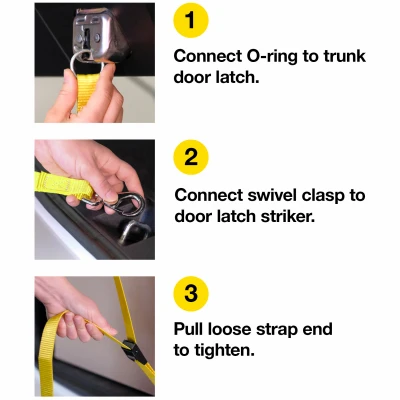 Trunk Strap, Yellow, 6.5 Ft.