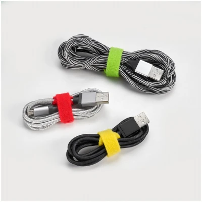 Self-Gripping Cable Ties, Reusable, Multi Color, 1/2 x 5 In., 20-Pk.