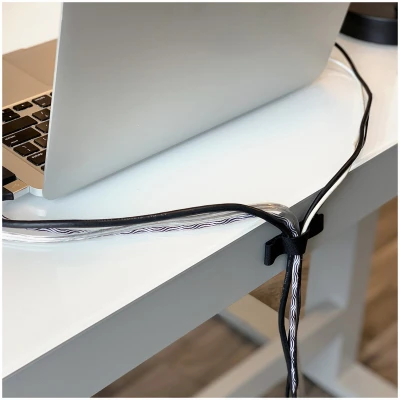 Cable Clams Hook & Loop Cord Holders, Black, 3 In., 8-Pk.