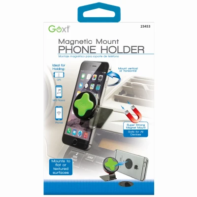 Magnetic Dash Mount Phone Holder, Black/Green