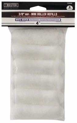 Paint Roller Covers, Woven, 4 x 3/8 In. Nap, 6-Pk.