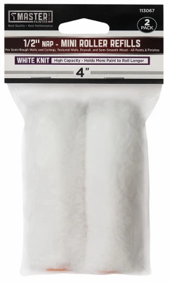 Knit Paint Roller Covers, 4 x 1/2 In. Nap, 2-Pk.