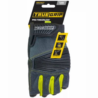 Pro Fingerless Work Gloves with Padded Palm, Extra Extra Large Size