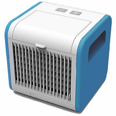 Personal Portable Evaporative Air Cooler, USB Power, Blue/White