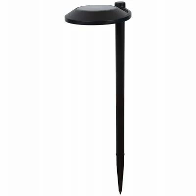 Solar Disc Stake Lights, Black Metal/Plastic, 2-Pk.