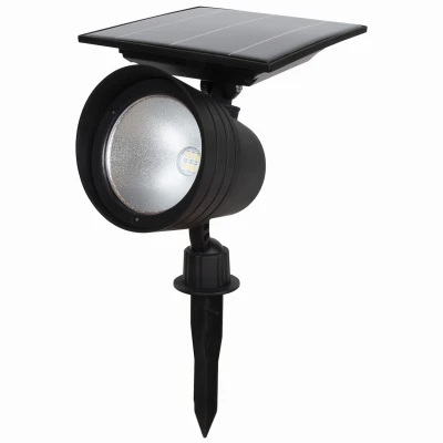 Adjustable Solar Spotlight, Black Plastic, 100-300 Lumens, Model 26238