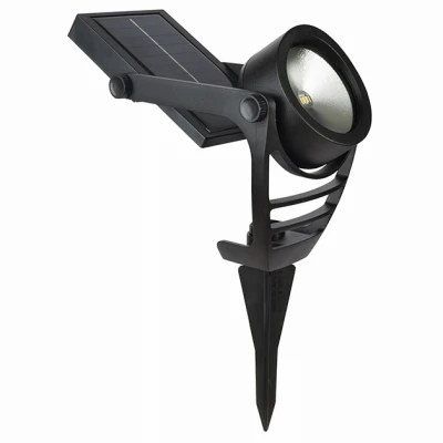 Solar Wall Mount Spotlight, Black Metal/plastic, 100 Lumens, Model 26421