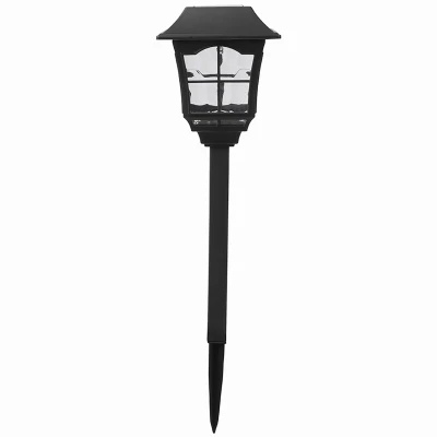 Black Plastic Solar Stake Light with Square Design for Outdoor Garden Lighting
