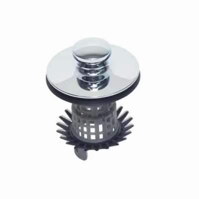 Bathtub Stopper & Hair Catcher With Extra Basket, Chrome Cap - Model Buf Tub Chr M
