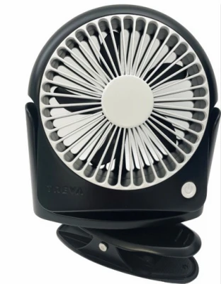 Rechargeable 5 Inch Desk and Clip-On Fan with Three Speed Settings