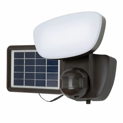 Solar Single-Head LED Security Floodlight, Motion Activated, 1000 Lumens, Black Finish
