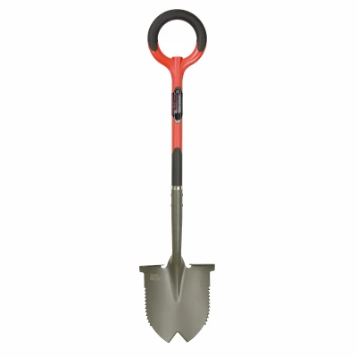 Root Slayer Round Garden Shovel, Inverted V Cutting Blade, O-Handle Grip