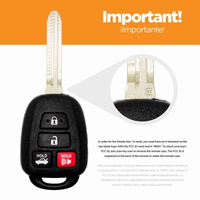 Simple Key Programmer and Car Remote Key Combination for Select Toyota Models