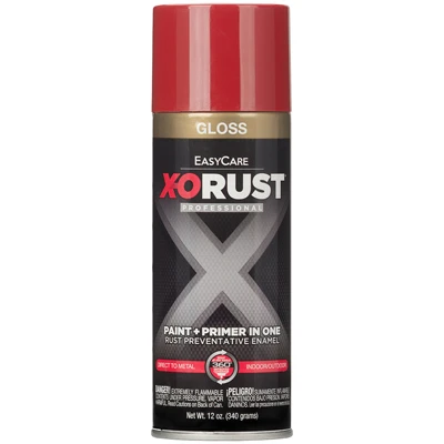 Anti-rust Enamel Spray Paint & Primer, Bright Red Gloss, 12 Oz.