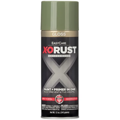 X-O Rust Anti-Rust Enamel Spray Paint and Primer, Reed Gloss Finish, 12 Ounce Can