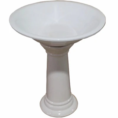 24 In. Classic Birdbaths, White Ceramic, 4-Pk.