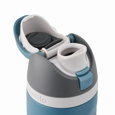 FreeSip Stainless Steel Water Bottle Blue Oasis 24 Ounce