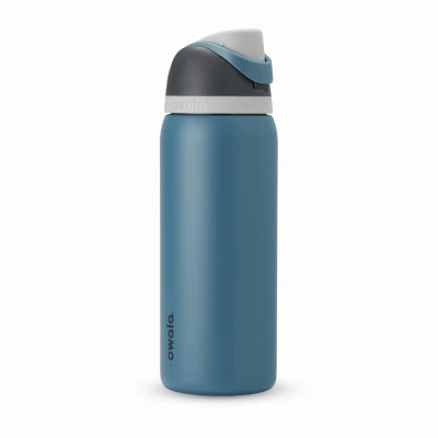 FreeSip Stainless Steel Water Bottle Blue Oasis 32 Ounce