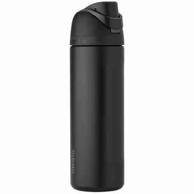 FreeSip Stainless Steel Water Bottle, Very Very Dark Color, 24 Ounce Capacity
