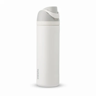 FreeSip Stainless Steel Water Bottle, Shy Marshmallow Color, 24 Ounce Capacity