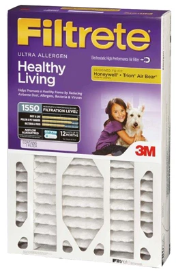 20x20 x 4 In. Pleated Air Filter, Ultra Allergen Reduction, Purple, MPR 1550, 3 Months