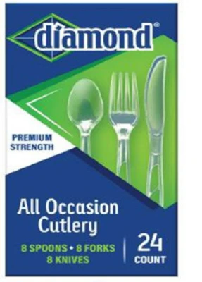 Plastic Forks, Knives, Spoons, 8 Each