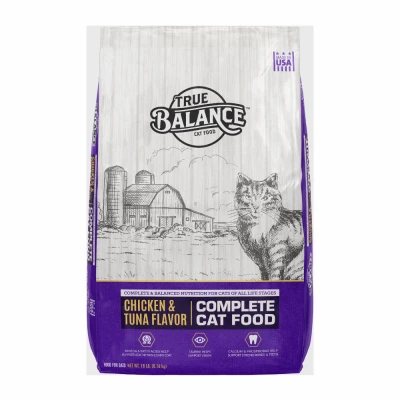 Dry Cat Food, Chicken & Tuna Flavor, 40 Pounds - Complete Nutrition For Adult Cats