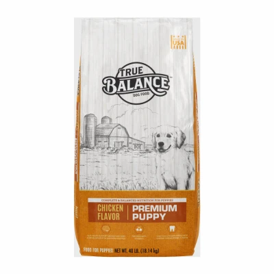 True Balance Puppy Food Chicken Formula 27 Percent Protein 12 Percent Fat 40 Pounds Bag