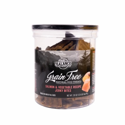 Grain-Free Salmon and Vegetable Jerky Bites Dog Treats, 20 Ounce Bag
