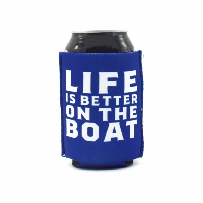 Life is Better on the Boat Blue Can Koozie