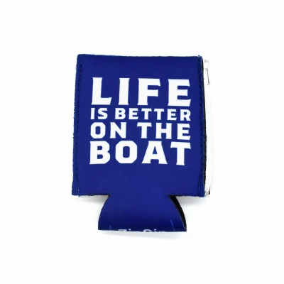 Life is Better on the Boat Blue Can Koozie