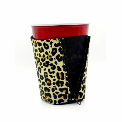 Leopard Print Magnetic Can Koozie Insulated Beverage Holder