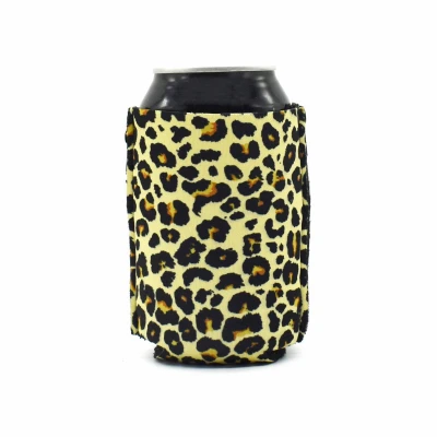 Leopard Print Magnetic Can Koozie Insulated Beverage Holder
