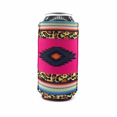 Leopard Serape Pattern Magnetic BipSip Can Koozie Insulator
