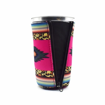 Leopard Serape Pattern Magnetic BipSip Can Koozie Insulator
