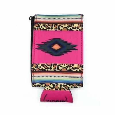 Leopard Serape Pattern Magnetic BipSip Can Koozie Insulator
