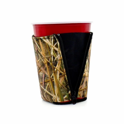 Mossy Oak Grass Magnetic Can Koozie - Adjustable Zipsip Cooler For All Beverages