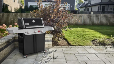 Genesis E-325 Three-Burner Liquid Propane Gas Grill with 39,000 BTU and Sear Burner in Black