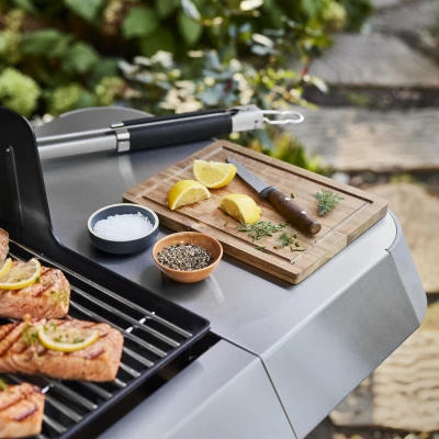 Genesis S-415 Four Burner Natural Gas Grill with Forty Eight Thousand BTU and Stainless Steel Construction