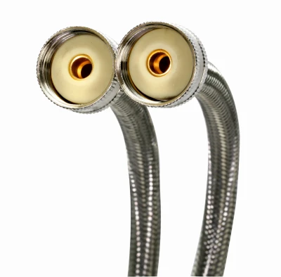 Washing Machine Connector, Stainless Steel, 60-In., 2-Pk.