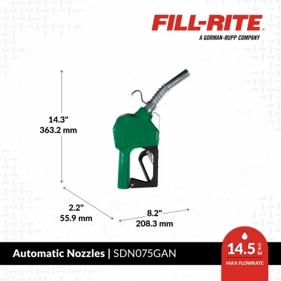 Automatic Fuel Nozzle for Gasoline Diesel and Kerosene Green 3/4 Inch