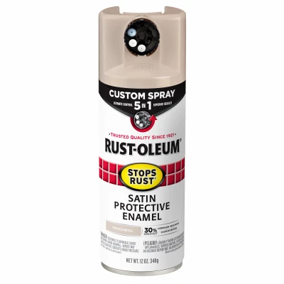 Stops Rust Custom Spray Paint 5-in-1 Protection Satin French Beige 12 Ounce