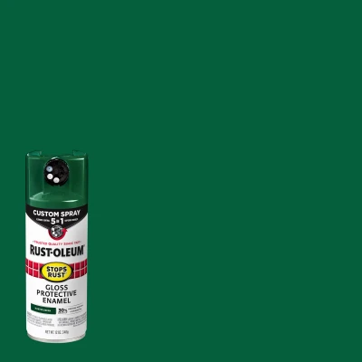 Stops Rust Custom Spray 5-in-1 Spray Paint, Gloss Hunter Green, 12 oz.