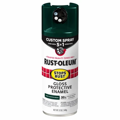 Stops Rust Custom Spray 5-in-1 Spray Paint, Gloss Dark Hunter Green, 12 oz.