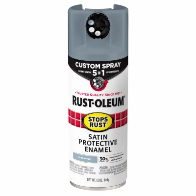 Stops Rust Custom Spray Paint 5-in-1 Rust Preventative Satin Blue Haven 12 Ounce