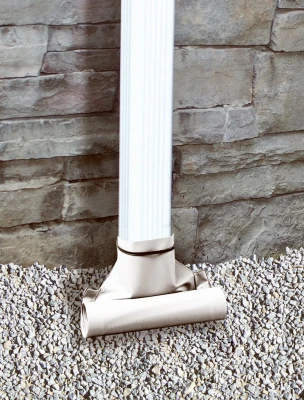 Automatic White Downspout Extender 46 Inches by 8.5 Inches